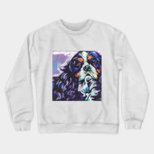 cavalier king charles spaniel Dog Bright colorful pop dog art Crewneck Sweatshirt